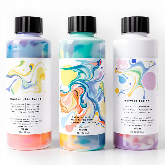 Fluid Acrylic Paint Set - 6 Primary Colors