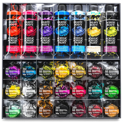 Heavy Body Acrylic Paint Set - 12 Colors